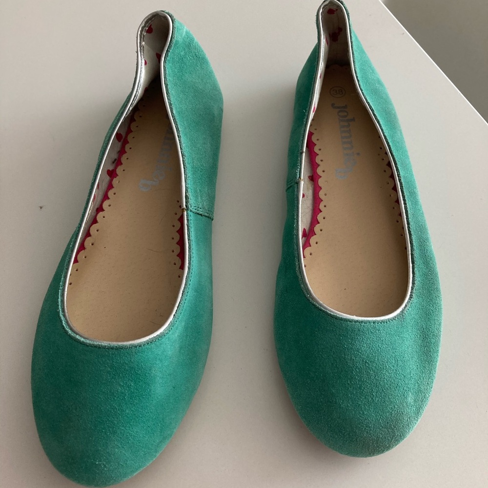 Boden johnnie b Teal Suede Slip-On Shoes Sz 38; 6